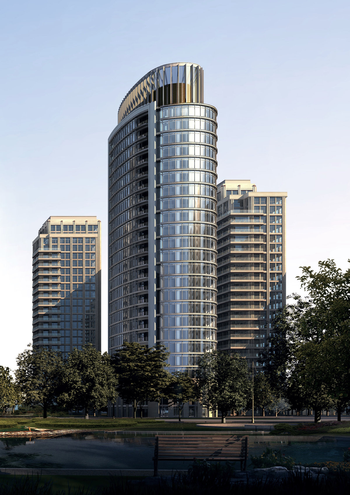 Architectural glazing on a commercial building